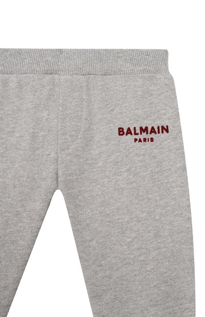 Хлопковые джоггеры BALMAIN серого цвета по цене 15750 руб., арт. BZ6320, фото 3 Хлопковые джоггеры BALMAIN, арт. BZ6320, фото 3