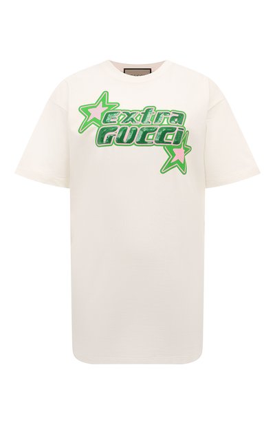 Женская хлопковая футболка GUCCI, арт. 776596/XJGDH