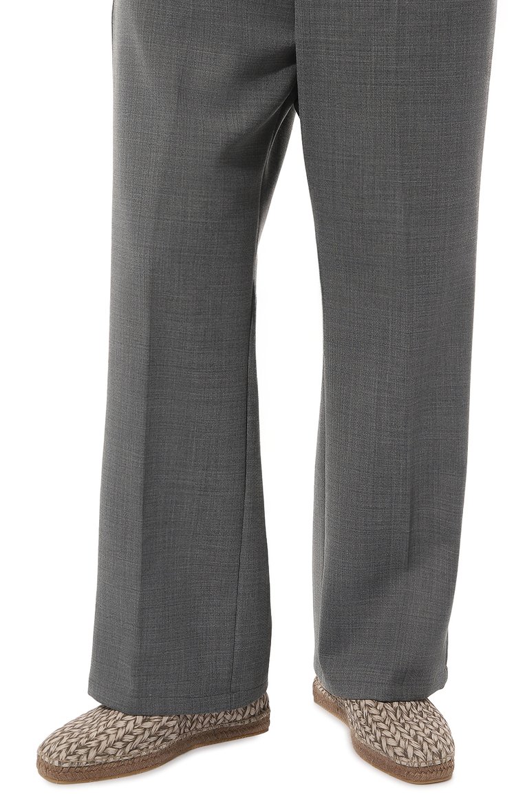 Мужские замшевые эспадрильи GIORGIO ARMANI бежевого цвета, арт. X2S030/XR124 | Фото 3 (Материал внутренний: Натуральная кожа; Нос: Не проставлено; Материал внешний: Замша, Натуральная кожа)