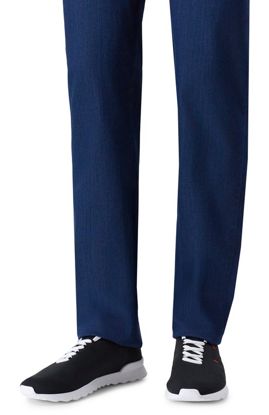 Текстильные кроссовки Kiton USSA392N0136203 Чёрный  USSA392N0136203 Фото 3