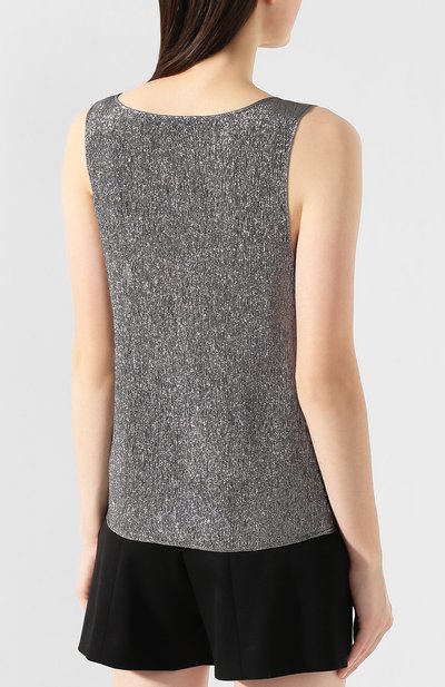Шелковый топ SAINT LAURENT серого цвета по цене 89600 руб., арт. 606943/Y3A60, фото 4 Шелковый топ SAINT LAURENT, арт. 606943/Y3A60, фото 4