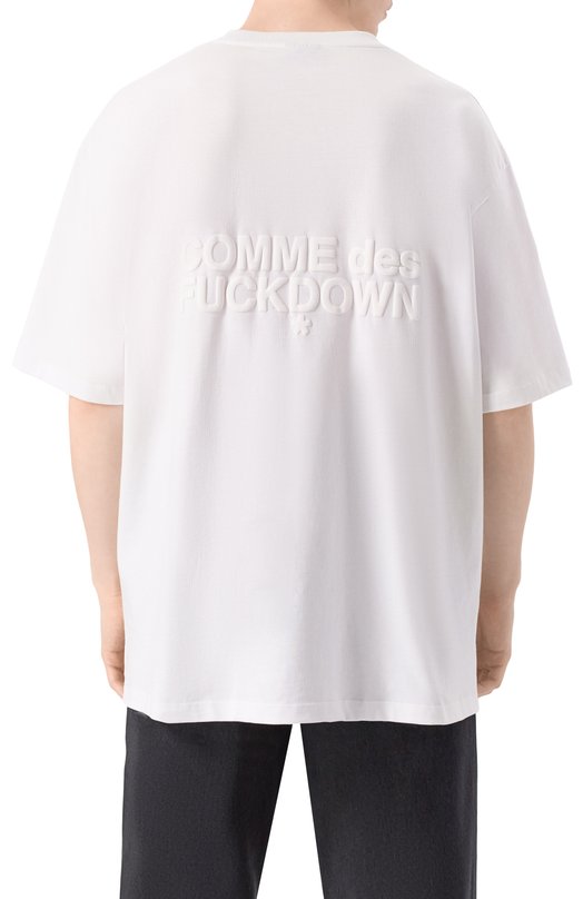 Хлопковая футболка Comme des Fuckdown CFABW01509 Белый  CFABW01509 Фото 4