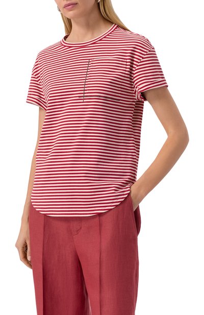 Хлопковая футболка BRUNELLO CUCINELLI, арт. ML929HA820, фото 3