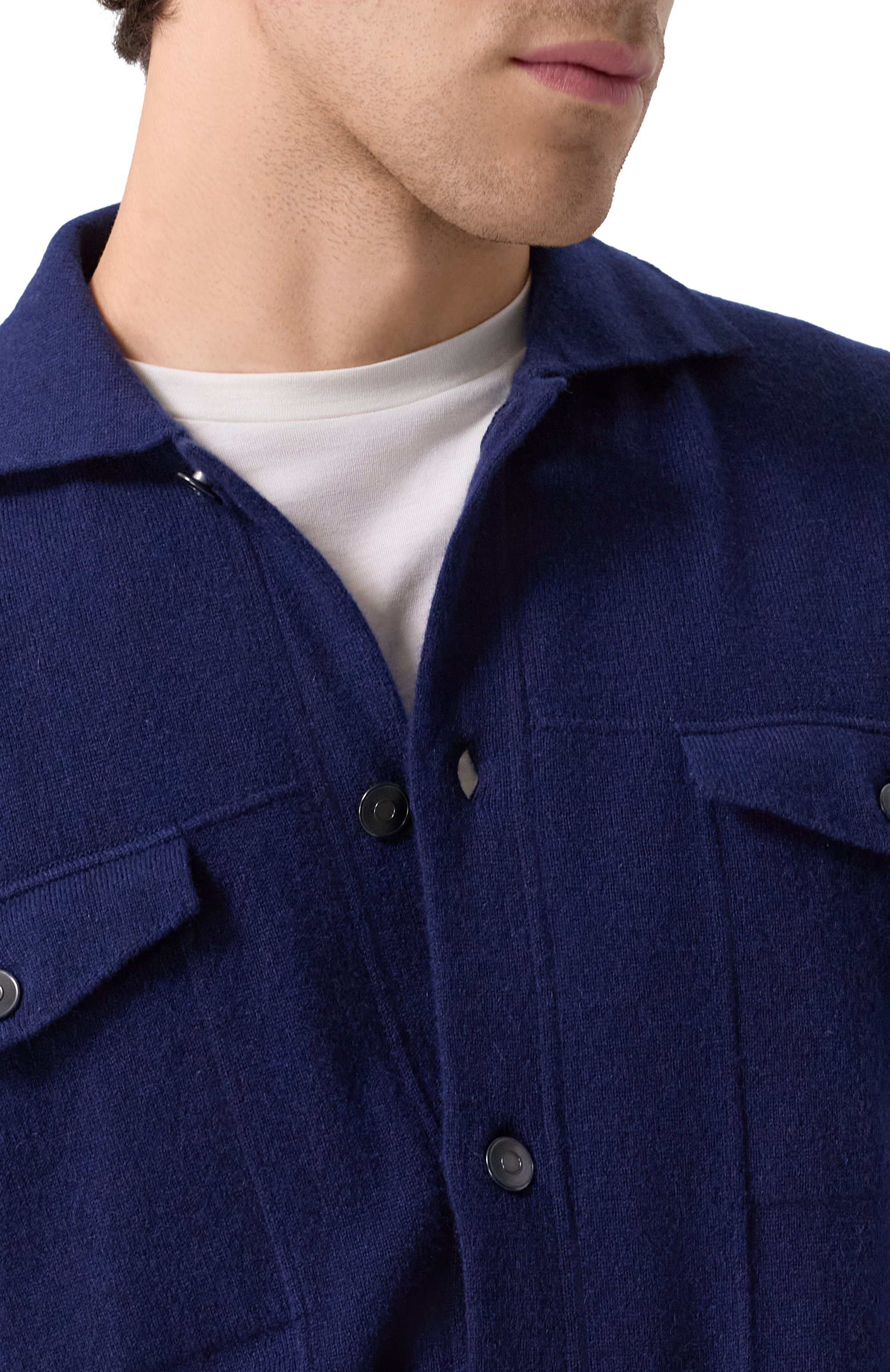 Кашемировая рубашка KITON синего цвета по цене 464500 руб., арт. UMK077902, фото 5 Кашемировая рубашка KITON, арт. UMK077902, фото 5