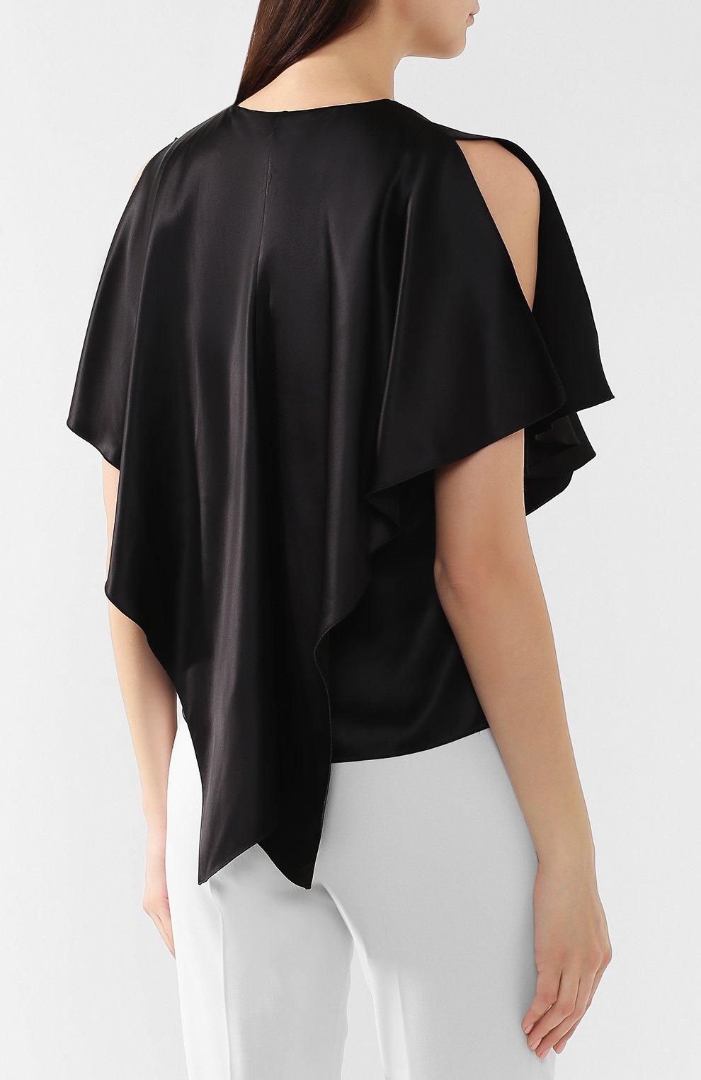 Топ из вискозы LANVIN черного цвета по цене 61850 руб., арт. RW-T0669U-4077-P19, фото 4 Топ из вискозы LANVIN, арт. RW-T0669U-4077-P19, фото 4
