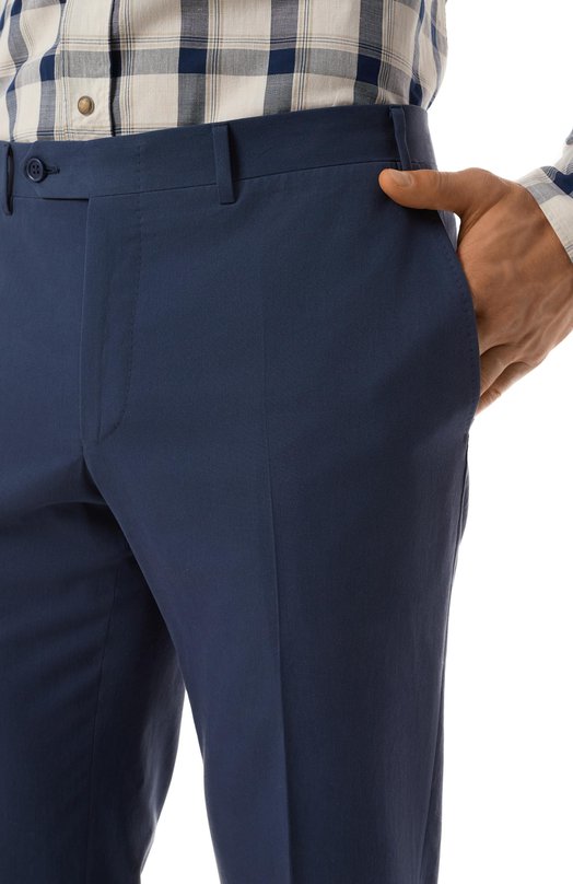 Хлопковые брюки Canali 71019/AV05528/60 Синий  71019/AV05528/60 Фото 5