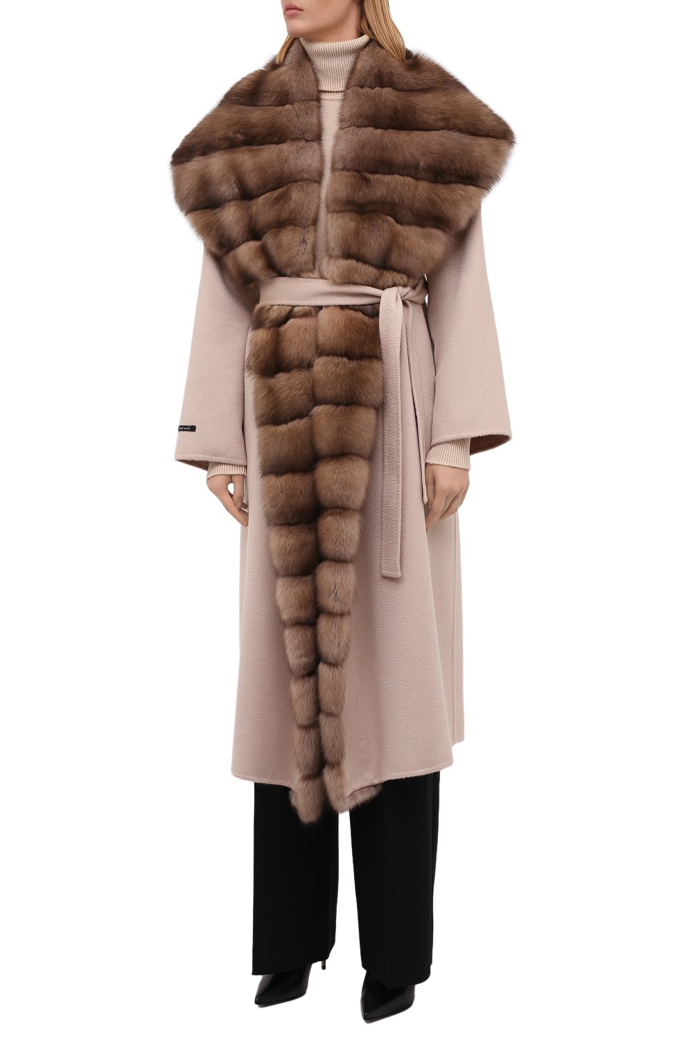 Кашемировое пальто с отделкой из меха соболя MANZONI24, арт. 21M647-WS1Z/38-46, фото 3