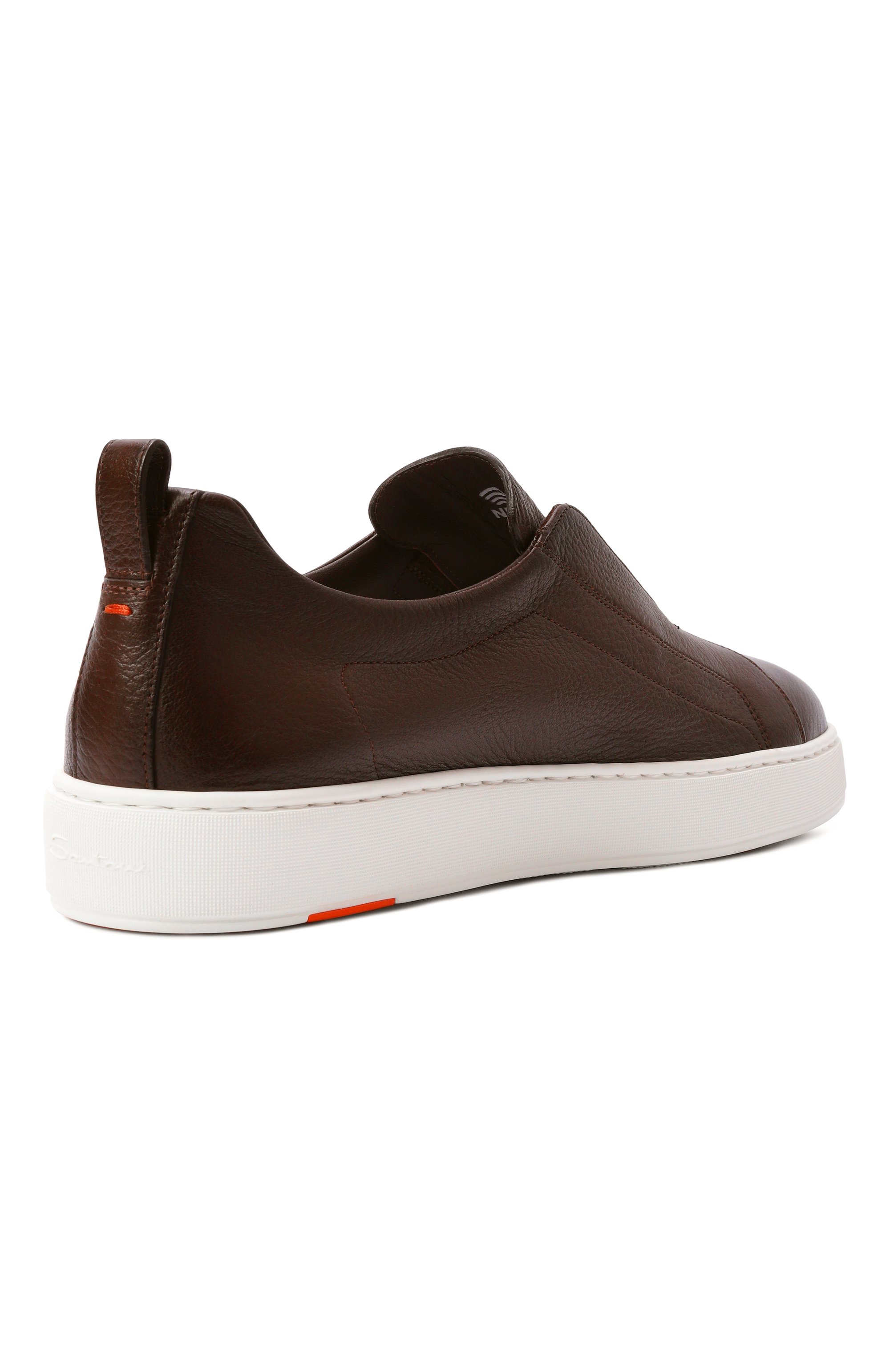 Кожаные кеды cleanic SANTONI темно-коричневого цвета по цене 99500 руб., арт. MBCG22211BARTEVU, фото 4 Кожаные кеды cleanic SANTONI, арт. MBCG22211BARTEVU, фото 4