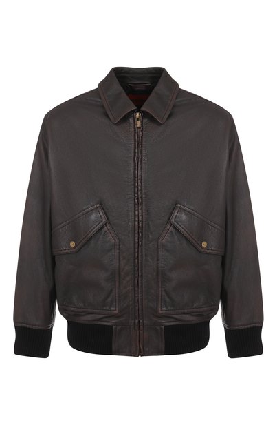 Мужской кожаный бомбер HUGO, арт. 50541865
