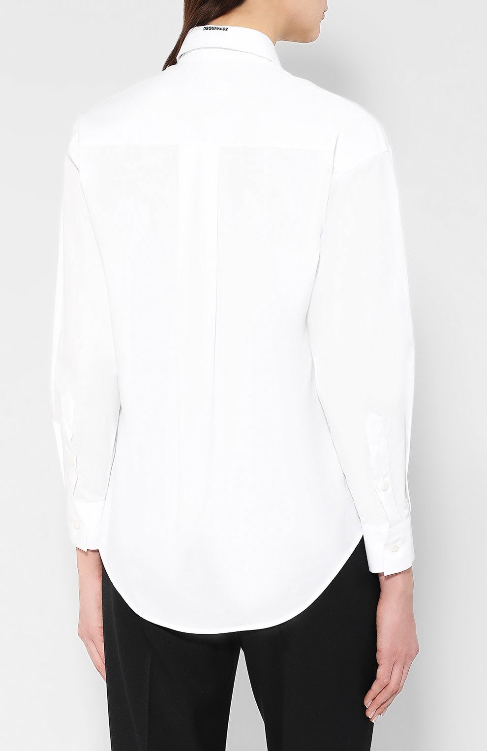 Хлопковая рубашка DSQUARED2 белого цвета по цене 41900 руб., арт. S75DL0605/S44131, фото 4 Хлопковая рубашка DSQUARED2, арт. S75DL0605/S44131, фото 4