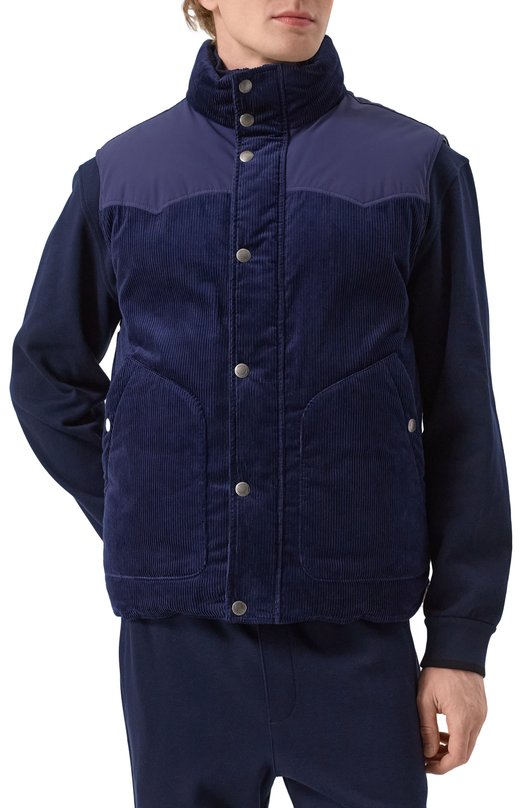Пуховый жилет из вельвета Brunello Cucinelli MY4751777 Синий  MY4751777 Фото 3