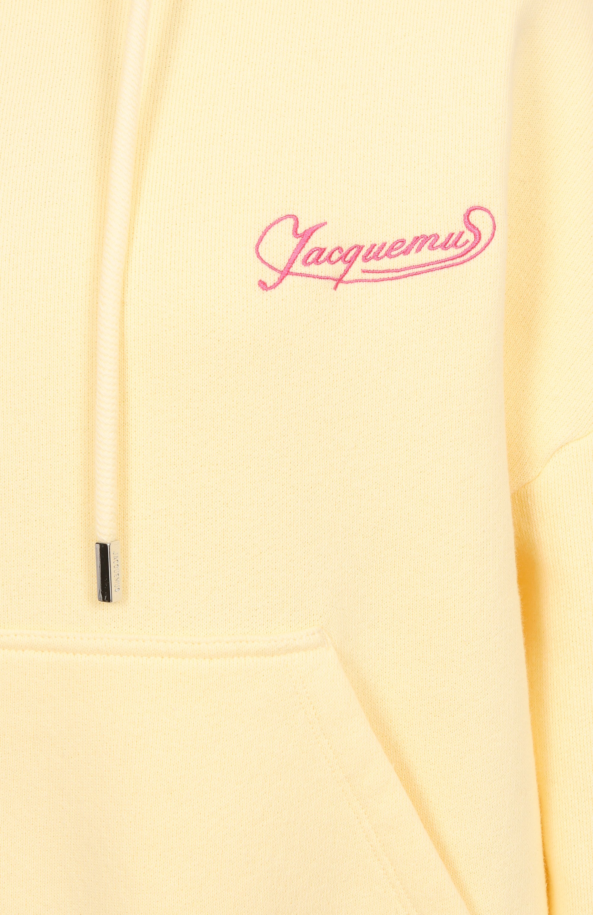 Хлопковое худи JACQUEMUS желтого цвета по цене 54850 руб., арт. 25E251JS217, фото 6 Хлопковое худи JACQUEMUS, арт. 25E251JS217, фото 6