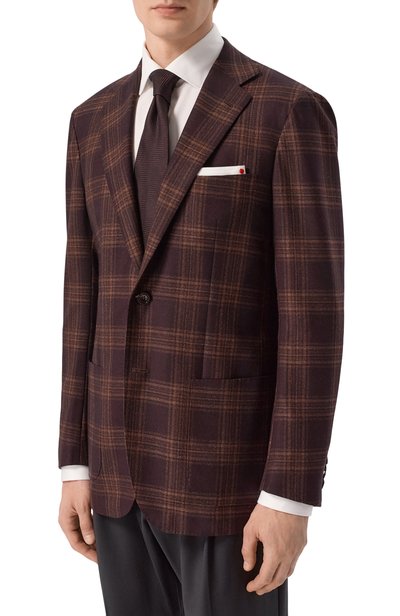 Шерстяной пиджак KITON темно-коричневого цвета по цене 747000 руб., арт. UG81K0124I, фото 3 Шерстяной пиджак KITON, арт. UG81K0124I, фото 3