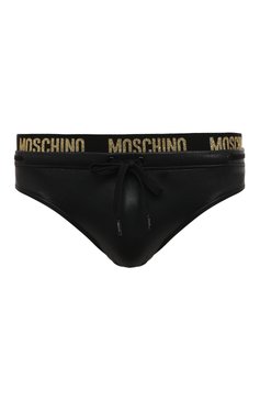 Мужские плавки MOSCHINO черного цвета, арт. A4217/9304 | Фото 1 (Материал внешний: Синтетический материал; Принт: С принтом; Мужское Кросс-КТ: плавки; Материал сплава: Проставлено; Нос: Не проставлено)