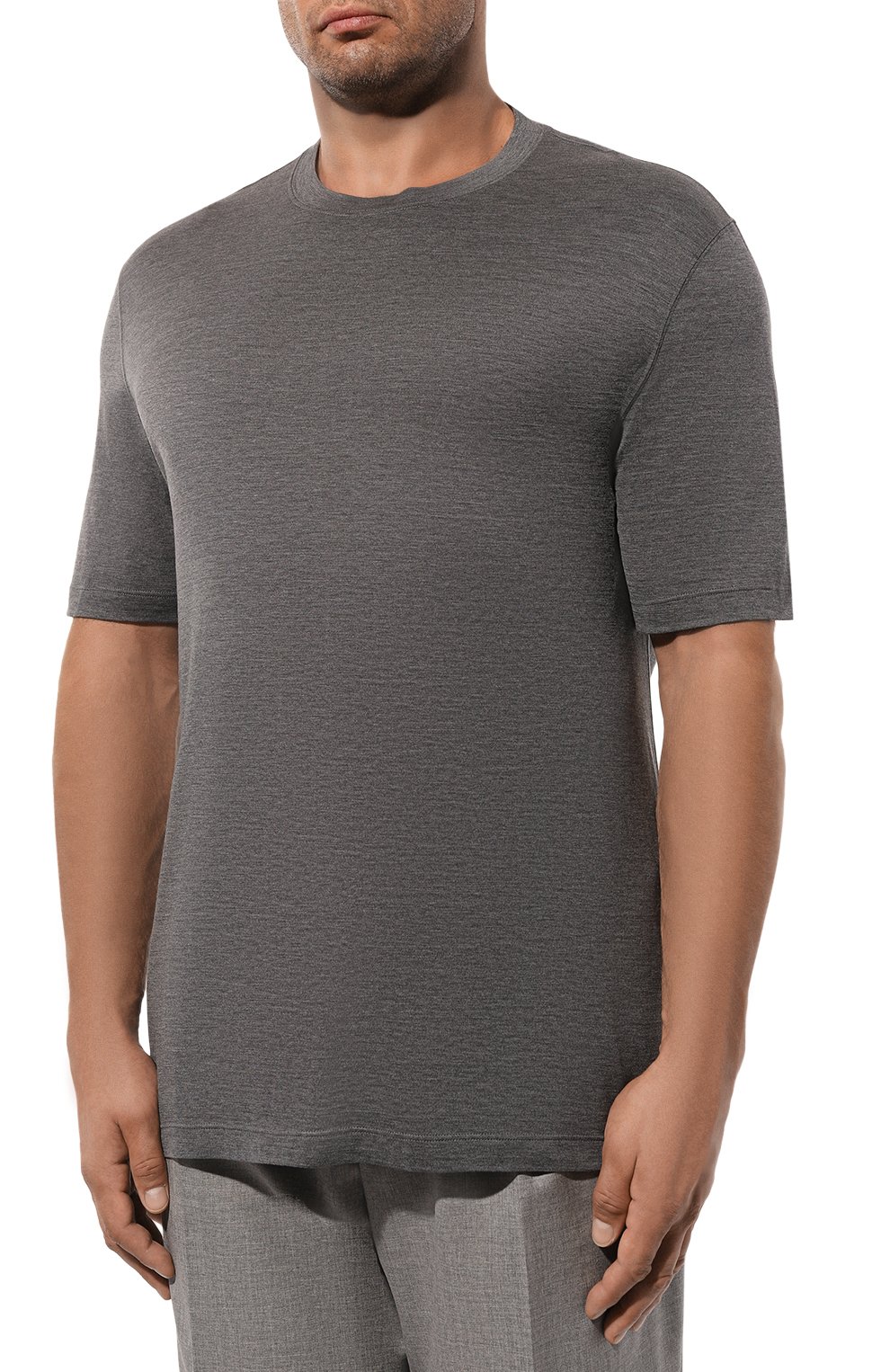 Футболка из шелк а и хлопка BRUNELLO CUCINELLI, арт. MH8361308W, фото 3