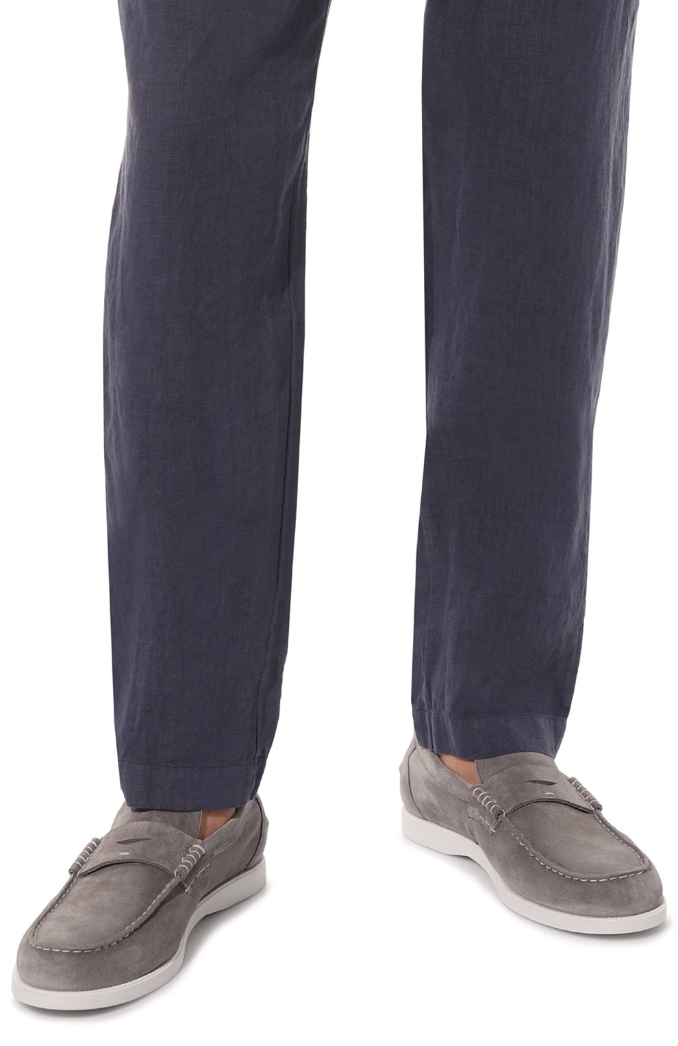 Замшевые пенни-лоферы DOUCAL'S серого цвета по цене 46150 руб., арт. DU3010SAILUY106I, фото 3 Замшевые пенни-лоферы DOUCAL'S, арт. DU3010SAILUY106I, фото 3