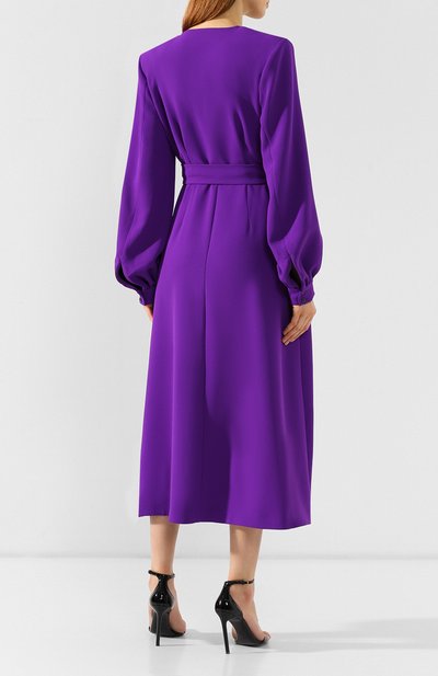 Платье с поясом DRIES VAN NOTEN фиолетового цвета по цене 127500 руб., арт. 191-11082-7178, фото 4 Платье с поясом DRIES VAN NOTEN, арт. 191-11082-7178, фото 4