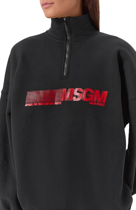Хлопковый свитшот MSGM 3942MDM85N/257999 Чёрный  3942MDM85N/257999 Фото 5