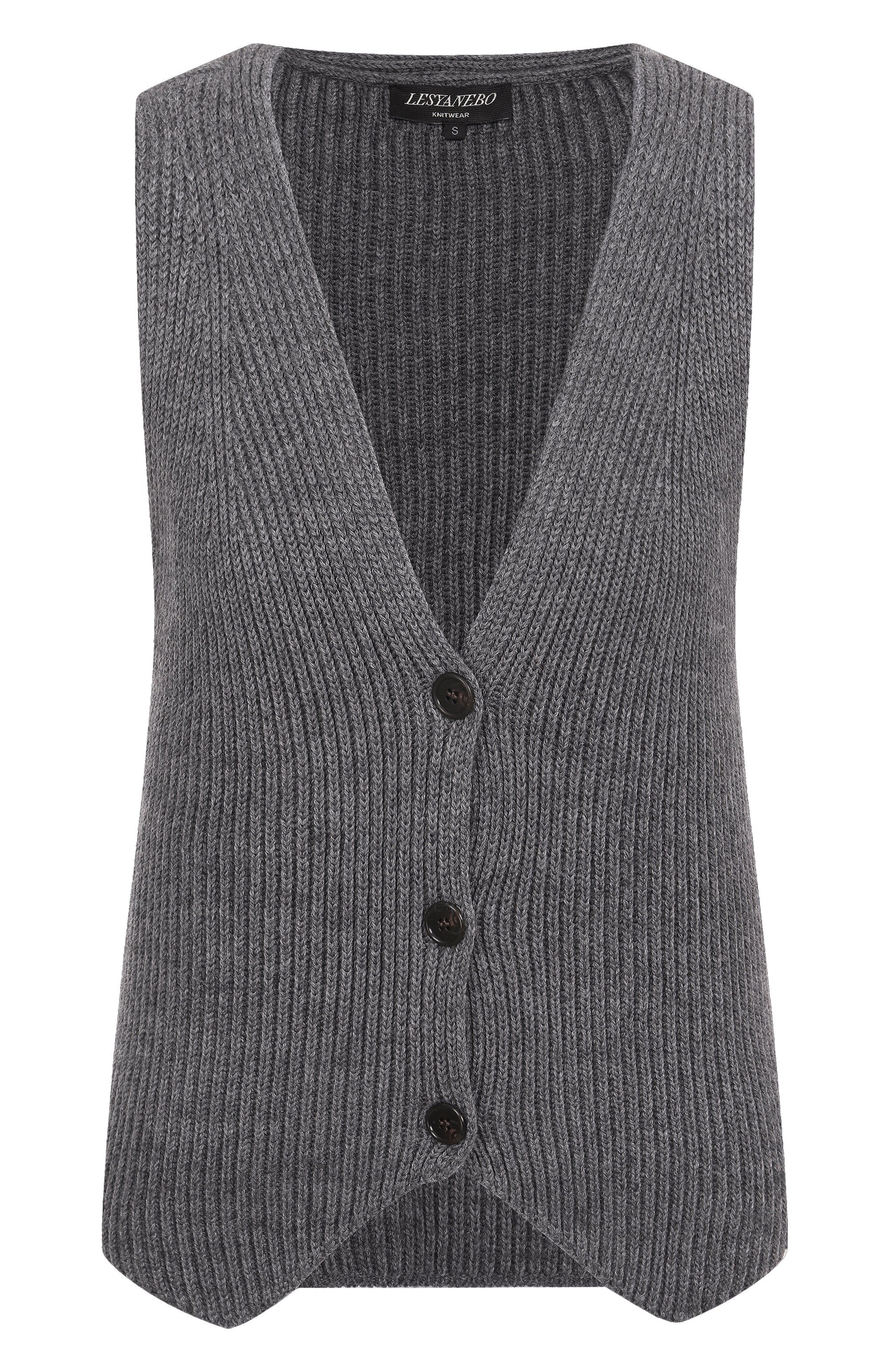 Жилет LESYANEBO серого цвета по цене 9600 руб., арт. LN08H-0301_FF, фото 1 Жилет LESYANEBO, арт. LN08H-0301_FF, фото 1