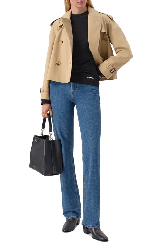 Хлопковый лонгслив Jil Sander J40GC0145/J45031 Чёрный  J40GC0145/J45031 Фото 2