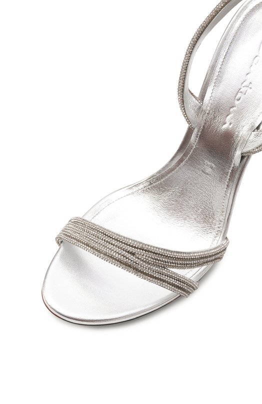 Кожаные босоножки Santoni WHLG71643HA2TTRW Серебряный  WHLG71643HA2TTRW Фото 7