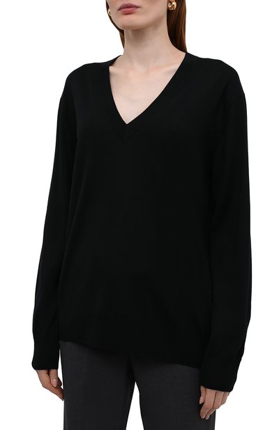 Шерстяной пуловер DRIES VAN NOTEN черного цвета по цене 52400 руб., арт. 212-031250-3700, фото 3 Шерстяной пуловер DRIES VAN NOTEN, арт. 212-031250-3700, фото 3