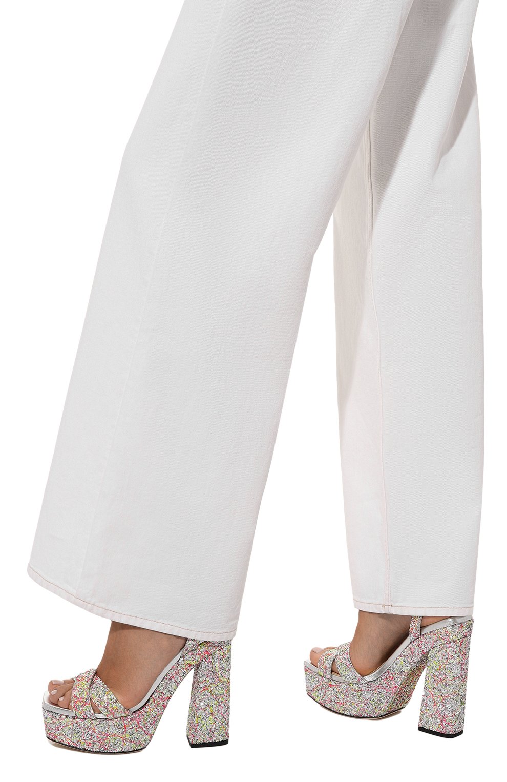 Текстильные босоножки gaia 140 JIMMY CHOO, арт. GAIA 140/AKW, фото 3