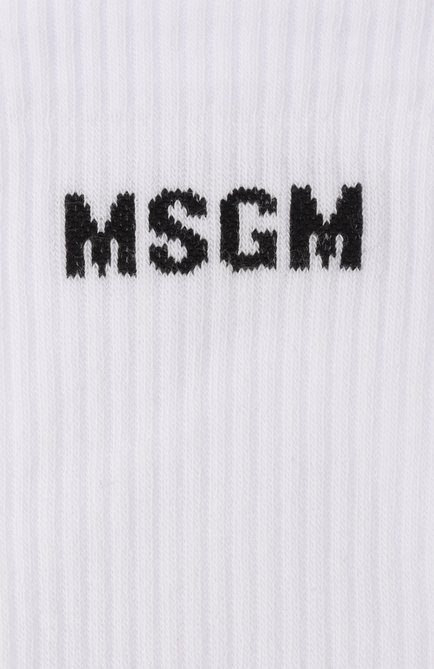 Мужские хлопковые носки MSGM белого цвета, арт. 3840MS01/257082 | Фото 2 (Материал сплава: Проставлено; Материал внешний: Хлопок; Нос: Не проставлено)