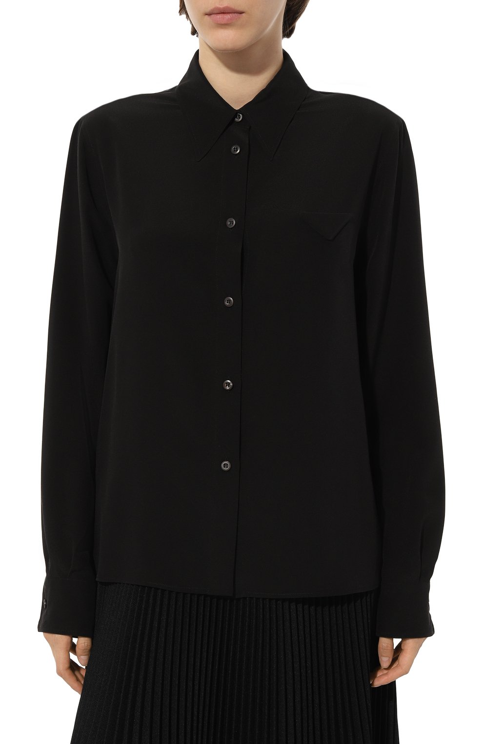 Шелковая рубашка PRADA, арт. P473F-1H51-F0002-221, фото 3