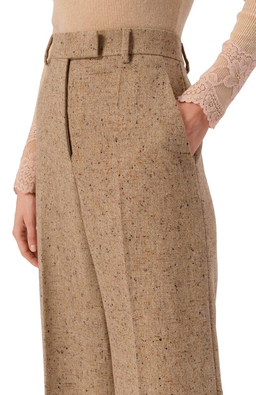 Шерстяные брюки Valentino 7B0RB6S0/9RT Бежевый  7B0RB6S0/9RT Фото 5