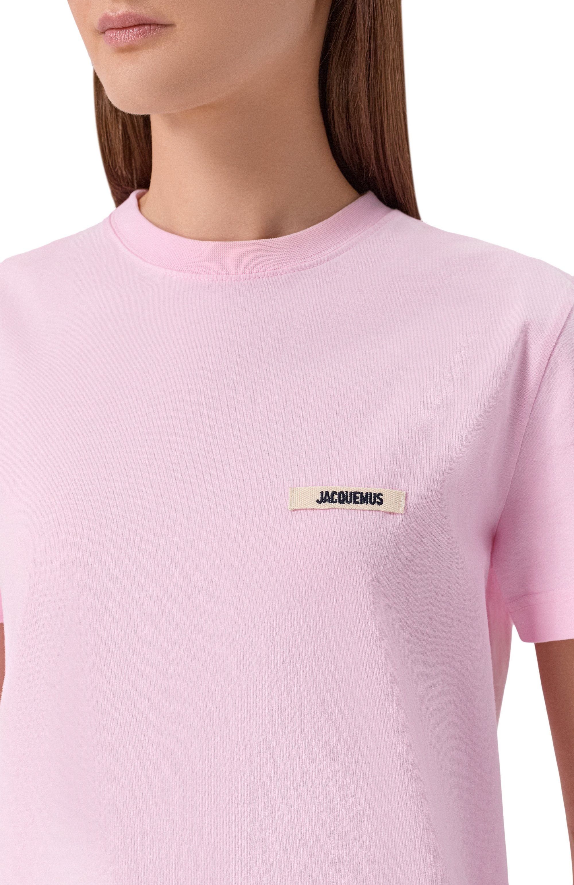 Хлопковая футболка JACQUEMUS розового цвета по цене 25100 руб., арт. 25HTSW00550/AJ00029, фото 5 Хлопковая футболка JACQUEMUS, арт. 25HTSW00550/AJ00029, фото 5