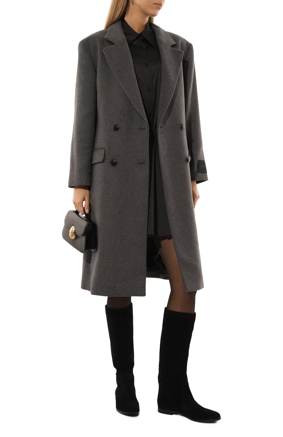 Замшевые сапоги SERGIO ROSSI черного цвета по цене 93300 руб., арт. A59670/MCRM13, фото 2 Замшевые сапоги SERGIO ROSSI, арт. A59670/MCRM13, фото 2