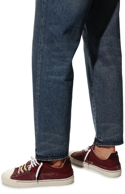 Комбинированные кеды evolution MAISON MARGIELA бордового цвета по цене 77000 руб., арт. S57WS0391/P5063, фото 3 Комбинированные кеды evolution MAISON MARGIELA, арт. S57WS0391/P5063, фото 3