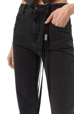 Женские джинсы ANN DEMEULEMEESTER темно-серого цвета, арт. B0011430/FA039 | Фото 5 (Драгоценные камни: Проставлено; Материал сплава: Проставлено; Материал внешний: Деним, Хлопок; Длина (брюки, джинсы): Укороченные; Силуэт Ж (брюки и джинсы): Прямые; Стили: Гранж; Кросс-КТ: Деним)
