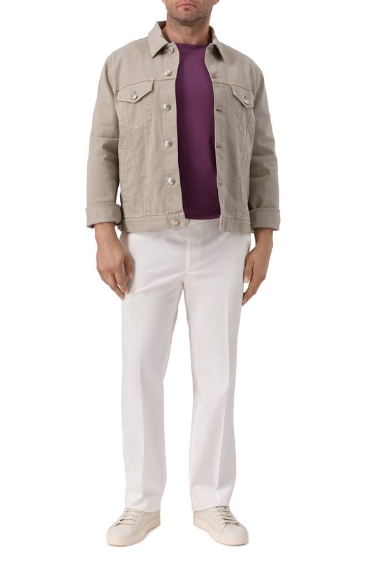 Хлопковая футболка Brunello Cucinelli M0B138440W Фиолетовый  M0B138440W Фото 2