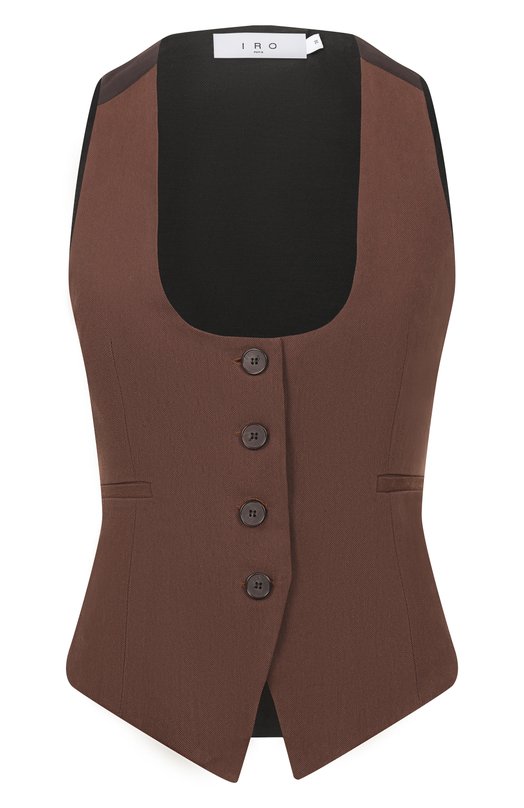 Жилет из вискозы и лиоцелла Iro WP16CALA Коричневый WP16CALA