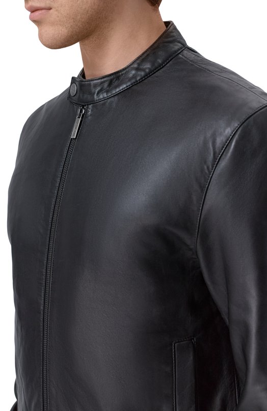 Кожаный бомбер Dirk Bikkembergs BML1403 Чёрный  BML1403 Фото 5