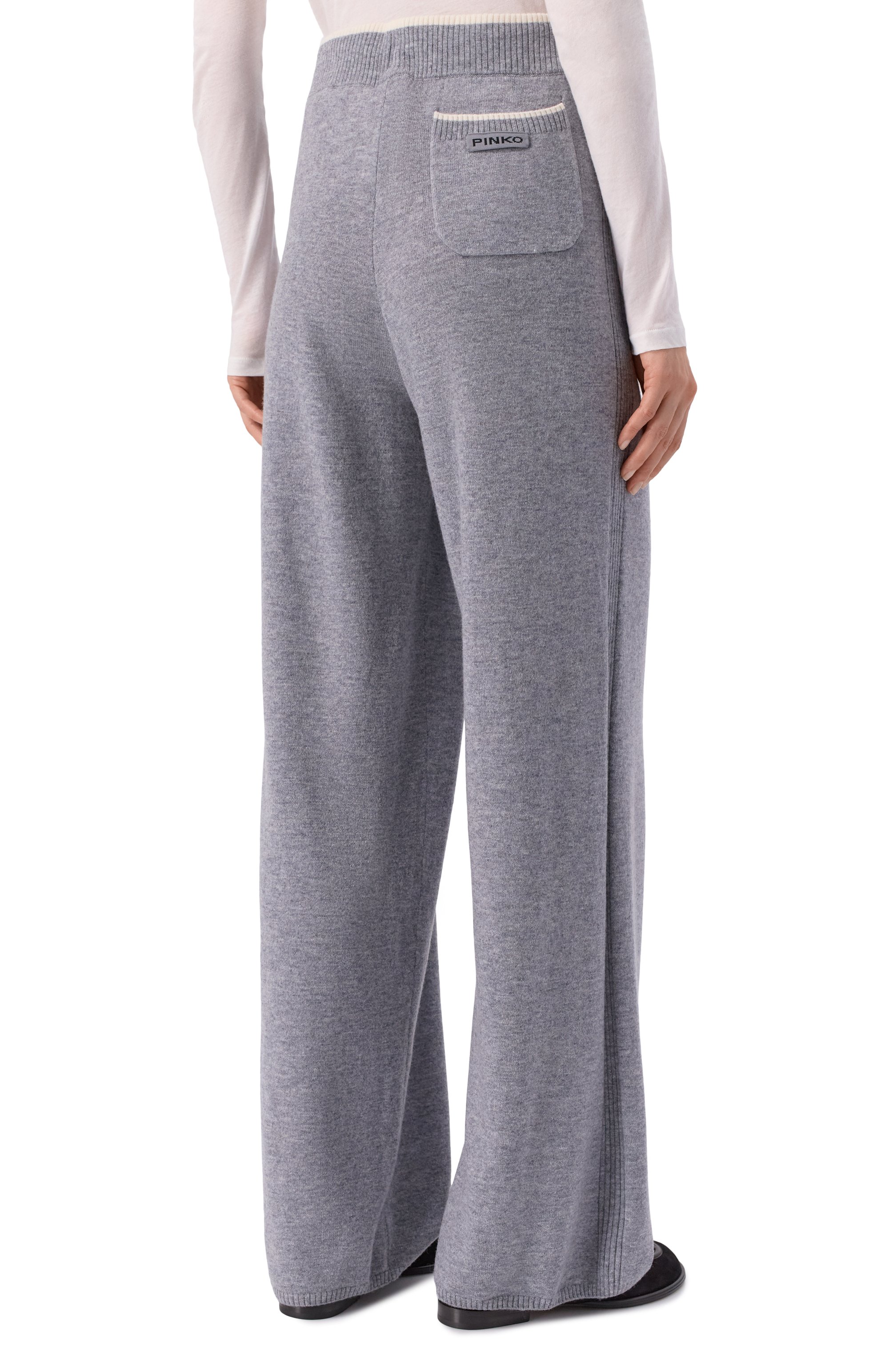 Брюки из шерсти и кашемира PINKO серого цвета по цене 27900 руб., арт. 105490/A2Q9, фото 4 Брюки из шерсти и кашемира PINKO, арт. 105490/A2Q9, фото 4