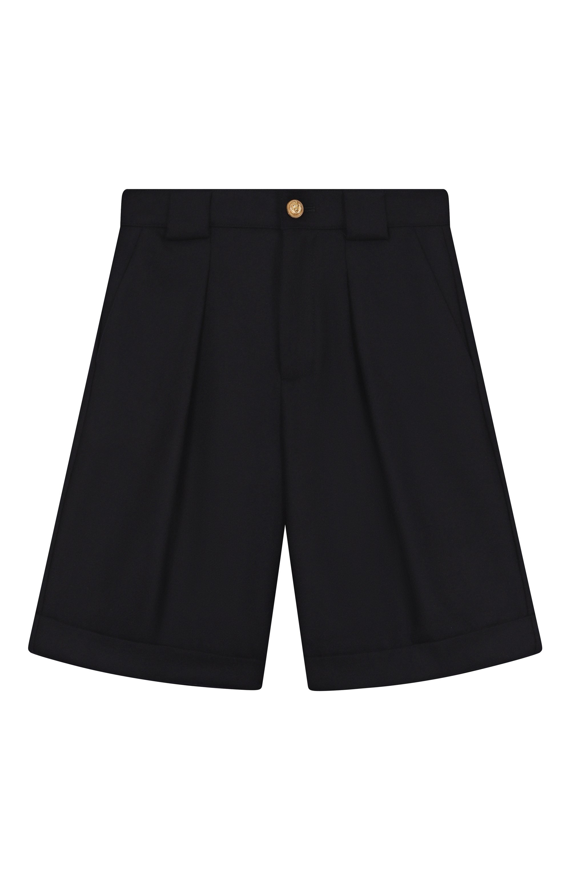 Шерстяные шорты BALMAIN темно-синего цвета по цене 47350 руб., арт. BX6P99, фото 1 Шерстяные шорты BALMAIN, арт. BX6P99, фото 1