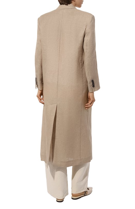 Льняное пальто Brunello Cucinelli MH5589705 Бежевый  MH5589705 Фото 4