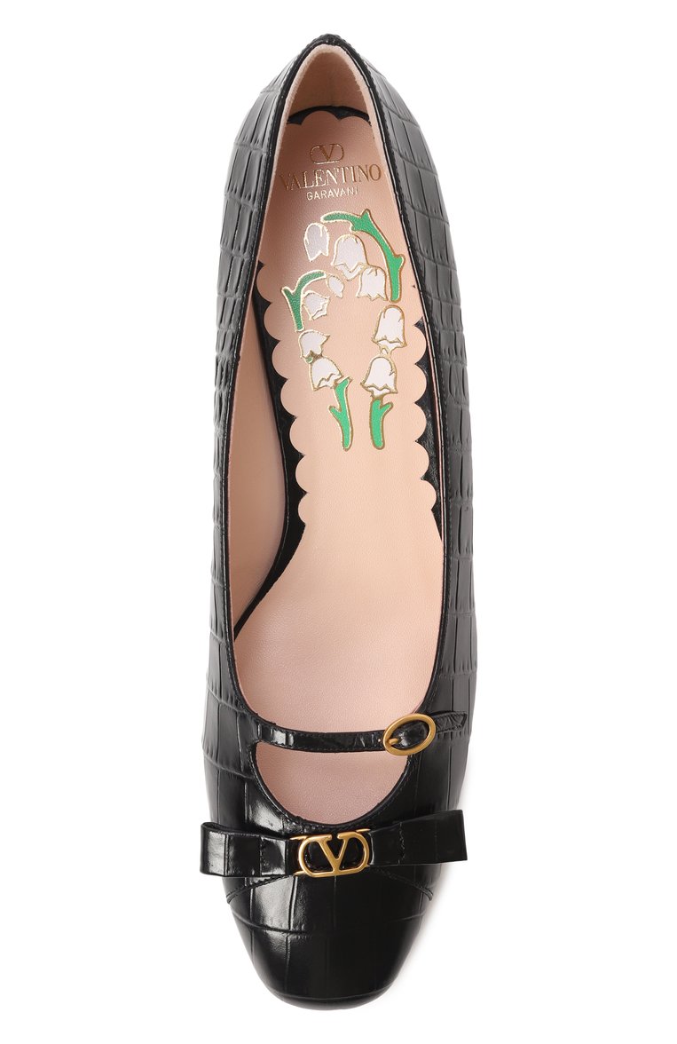 Женские кожаные туфли bowow 45 VALENTINO черного цвета, арт. 6W2S0LD2/HUR | Фото 6 (Каблук высота: Низкий; Материал внутренний: Натуральная кожа; Подошва: Плоская; Материал внешний: Натуральная кожа; Каблук тип: Устойчивый)