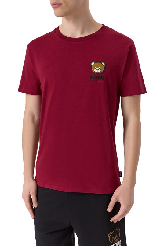 Хлопковая футболка Moschino A0788/4410 Бордовый  A0788/4410 Фото 3
