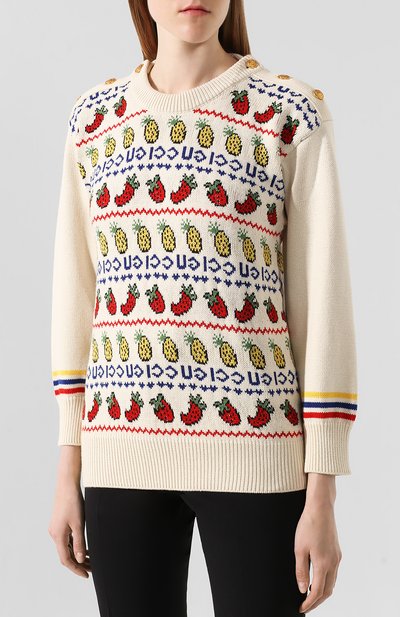 Пуловер из смеси хлопка и шерсти GUCCI, арт. 574216/XKASB, фото 3