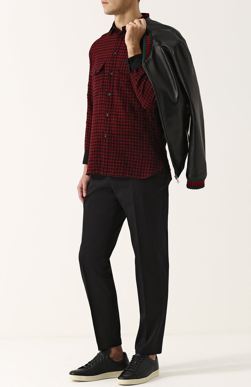 Шерстяная рубашка в клетку GUCCI, арт. 479173/Z409C, фото 2