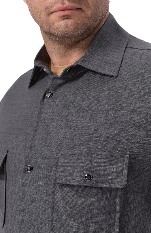 Шерстяная рубашка Marco Pescarolo NEXT/5318 Серый  NEXT/5318 Фото 5