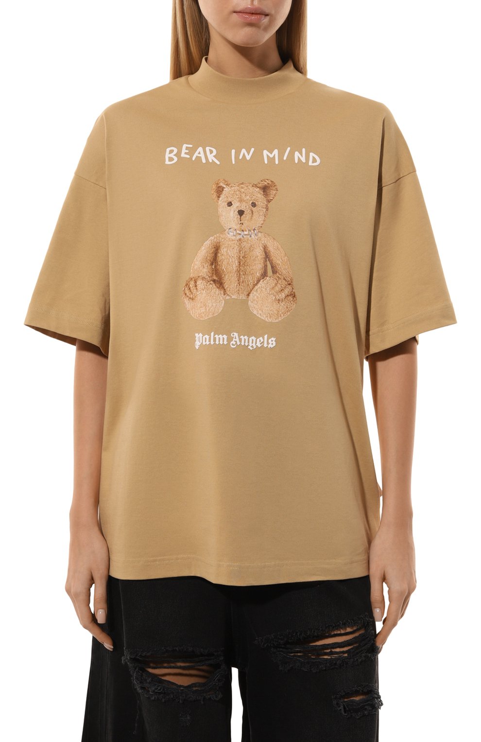 Хлопковая футболка PALM ANGELS, арт. PWAA017F24JER005, фото 3