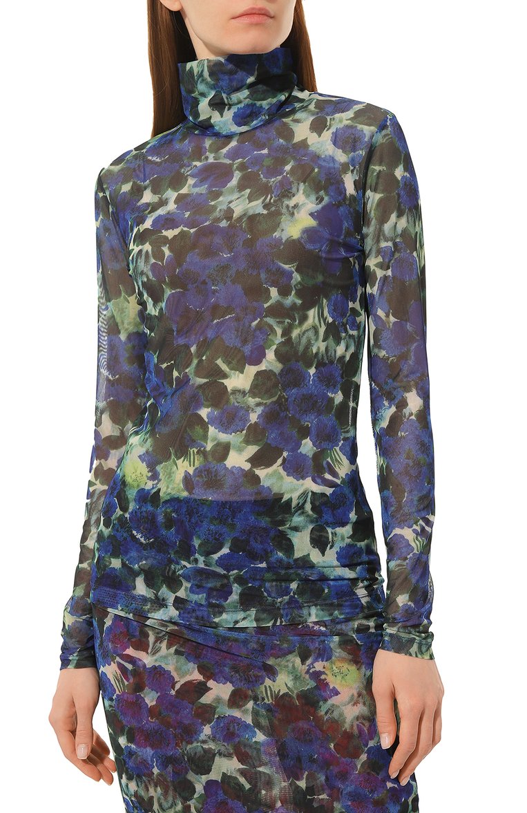 Женская водолазка DRIES VAN NOTEN синего цвета, арт. 231-031152-6182 | Фото 3 (Рукава: Длинные; Длина (для топов): Стандартные; Материал внешний: Синтетический материал; Стили: Романтичный; Женское Кросс-КТ: Водолазка-одежда; Региональные ограничения белый список (Axapta Mercury): Не проставлено; Нос: Не проставлено)