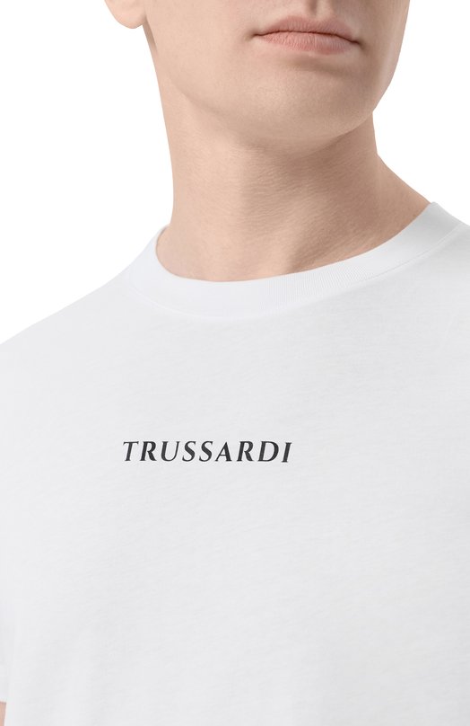 Хлопковая футболка Trussardi G0698000164N Белый  G0698000164N Фото 5