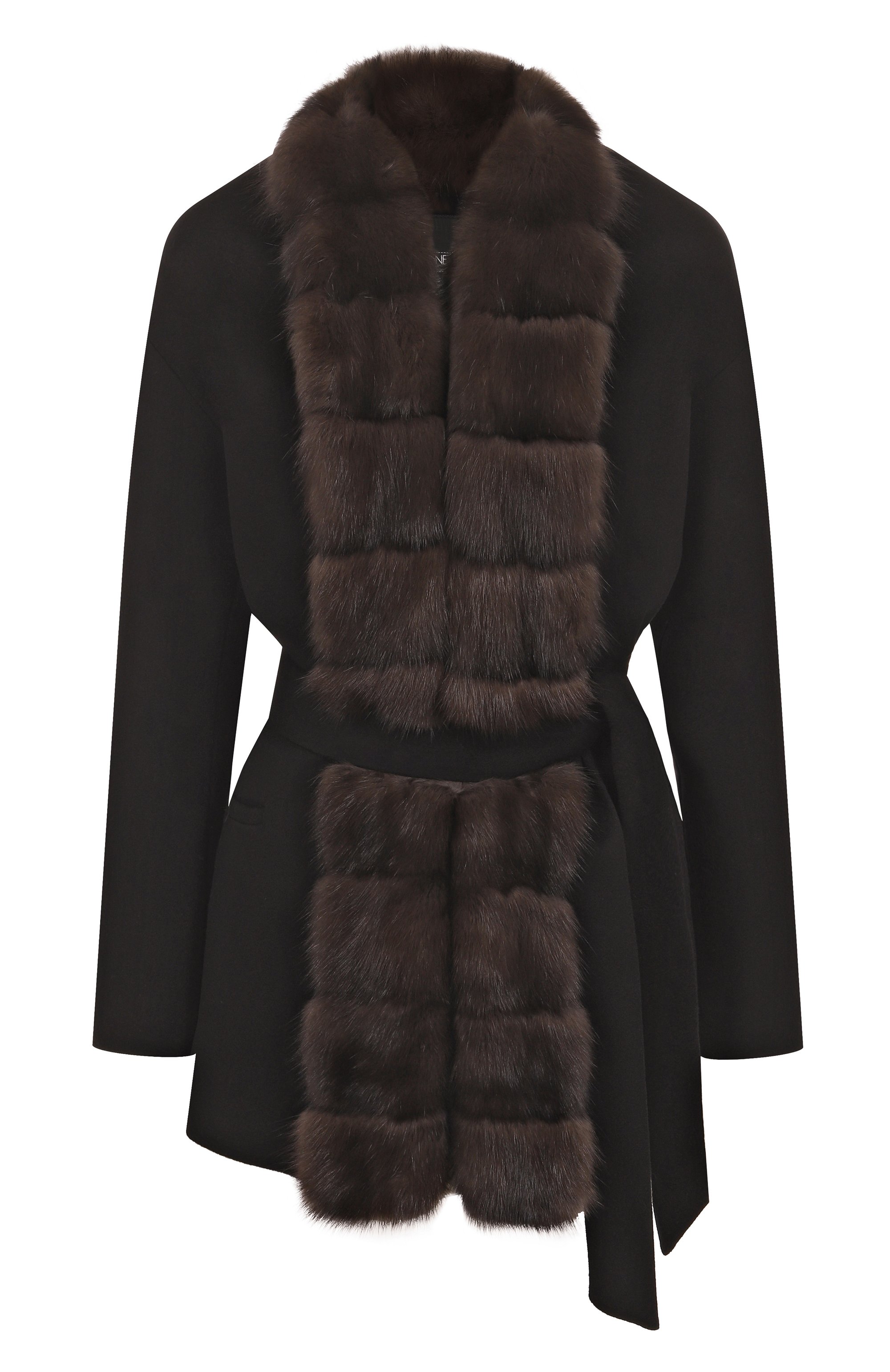 Кашемировое полупальто с отделкой из соболя SIMONETTA RAVIZZA, арт. F05JA196T2Z1A, фото 1
