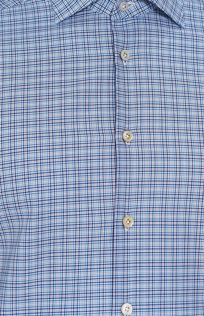 Хлопковая рубашка в клетку KITON, арт. UCIH0623810004, фото 5